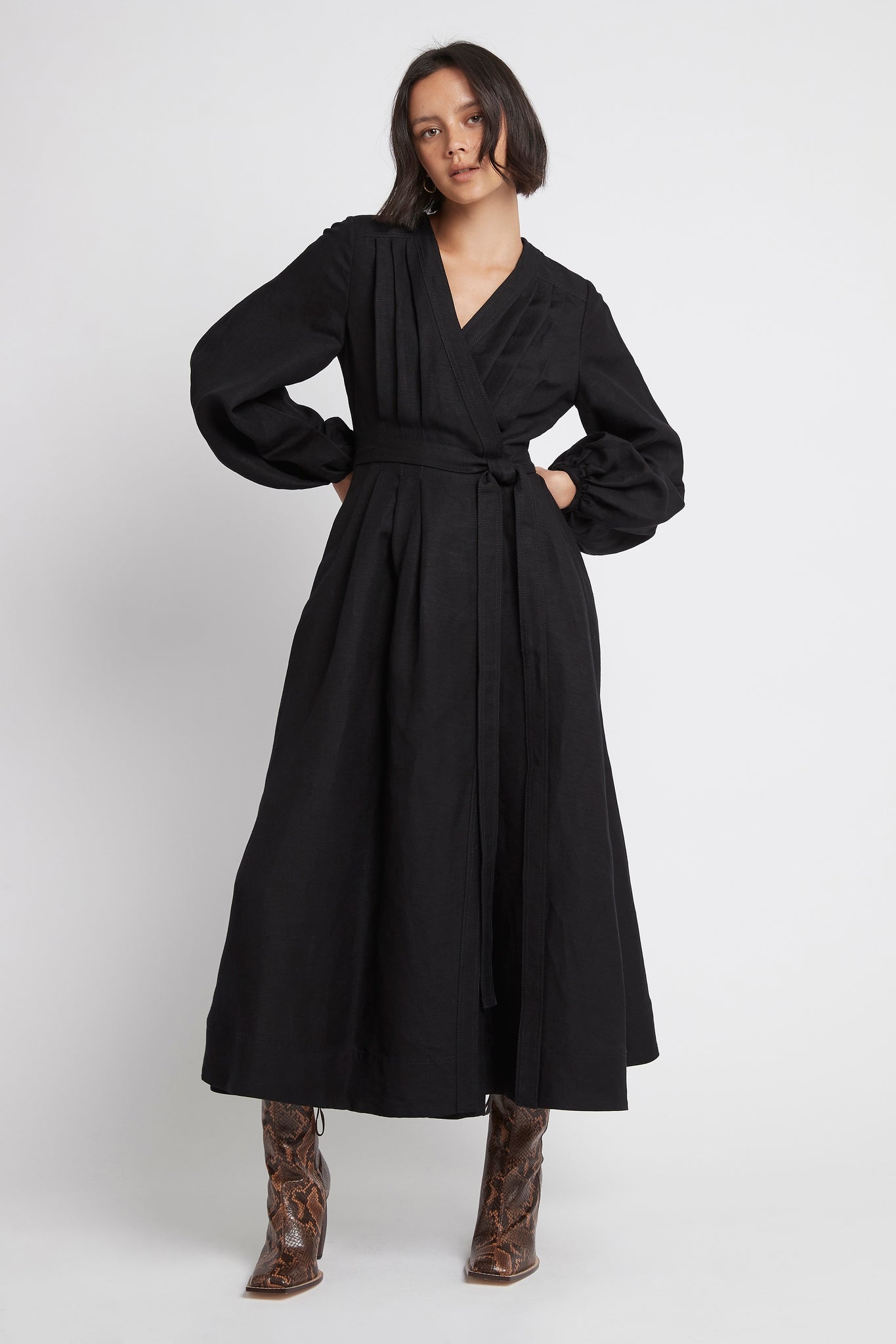 Promise Wrap Midi Dress | Black | Aje – Aje